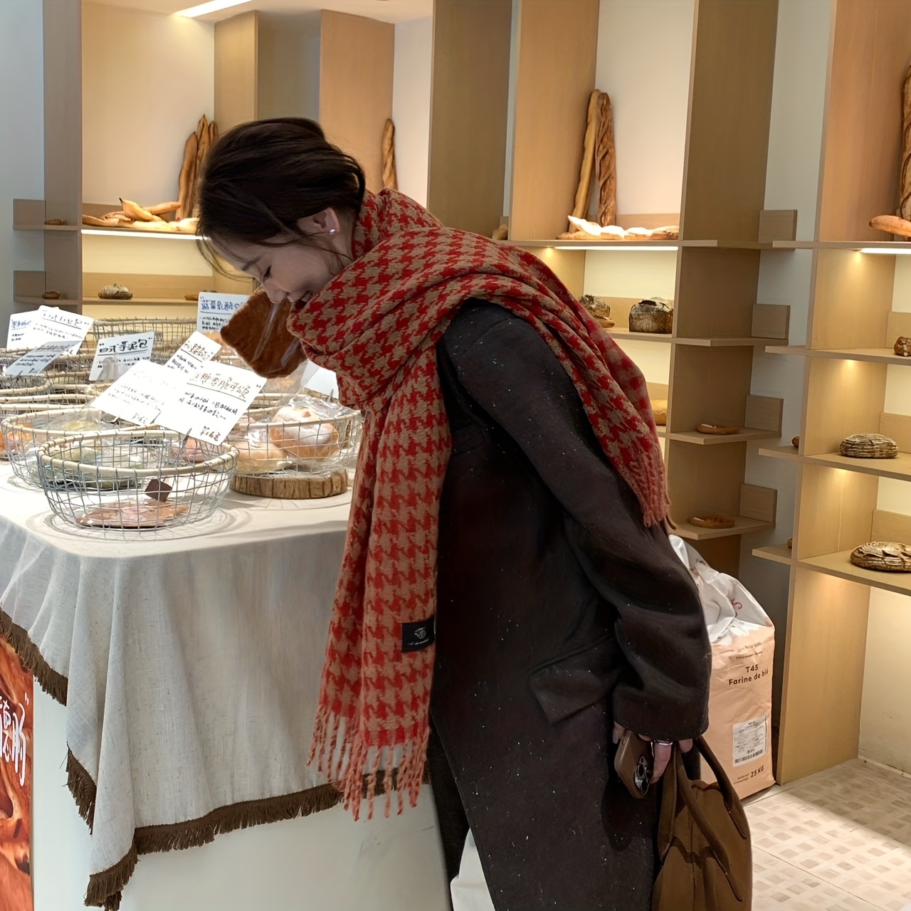 Wool Scarf Men - FANGSIGE Syal Wol Hangat Musim Gugur