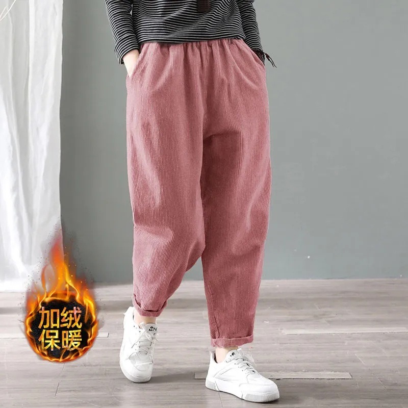 Corduroy Pant Warm - Celana Harem Wanita Bahan Corduroy Pinggang