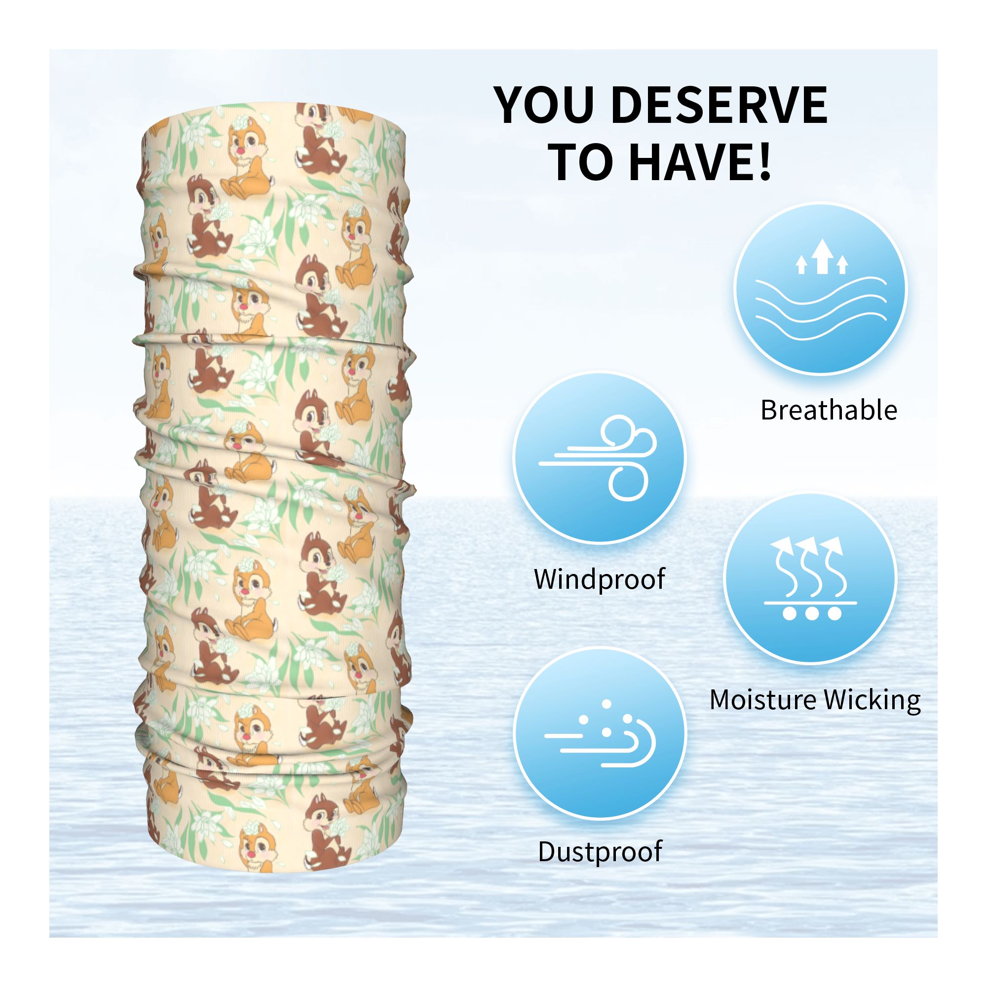 Bandana C-Chip Dan D-Dale Lucu - Neck Gaiter Fleece ulasan dan harga