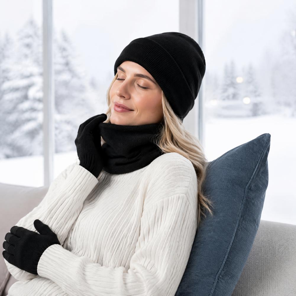 Topi Rajut Hangat, Sarung Tang - Knit Beanie Hat Warm ulasan dan harga