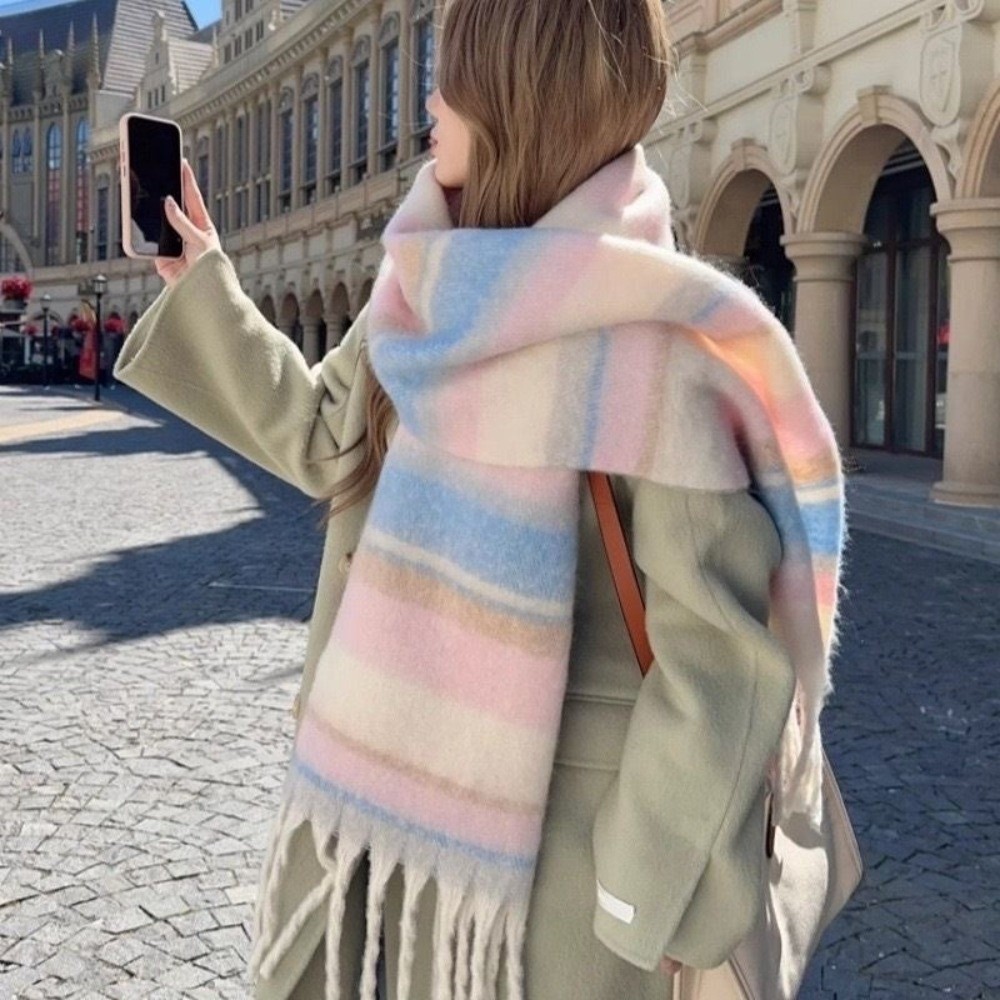 Syal Wol Bergaris Mohair Elega - Wool Scarf Men ulasan dan harga